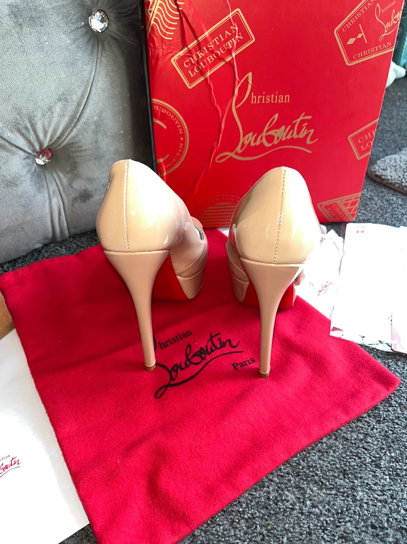 Closed Back Beige Heels