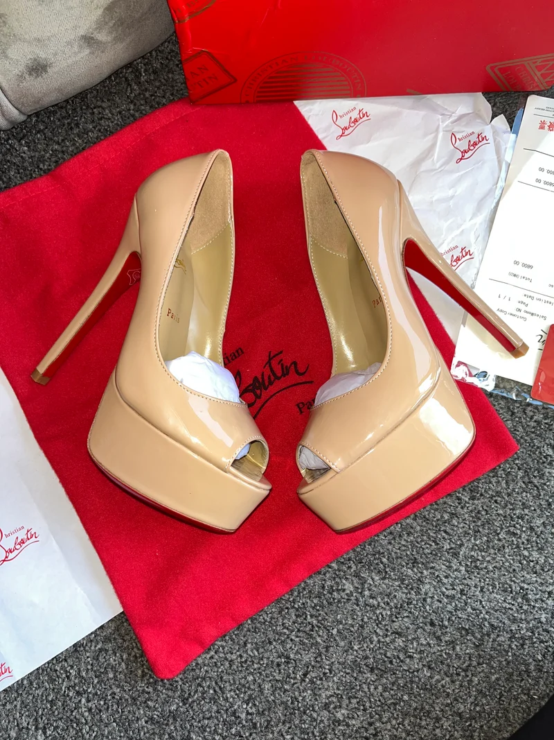Closed Back Beige Heels
