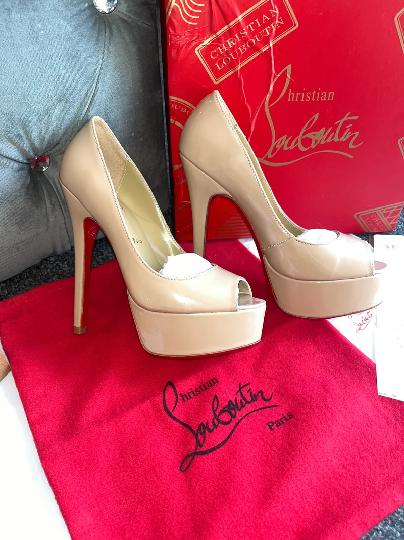 Closed Back Beige Heels