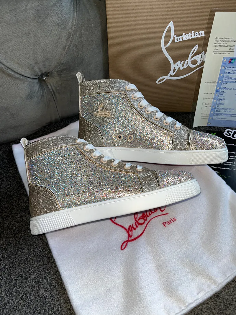 Pink/Silver High Diamond Trainers