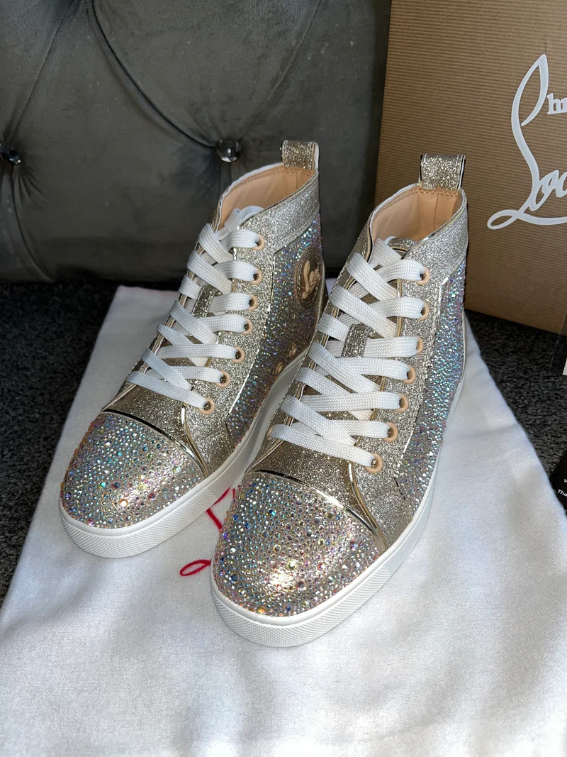 Pink/Silver High Diamond Trainers