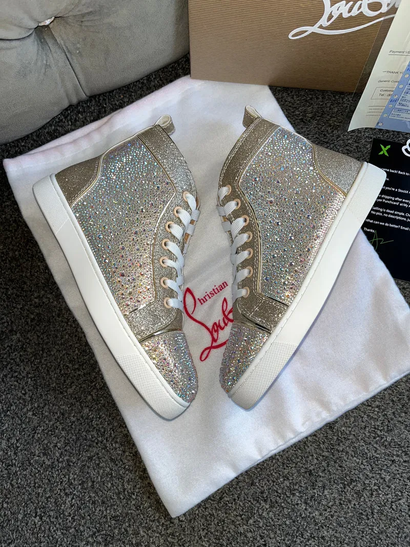 Pink/Silver High Diamond Trainers