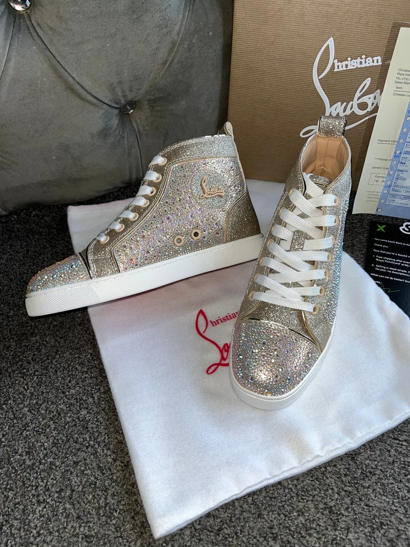 Pink/Silver High Diamond Trainers