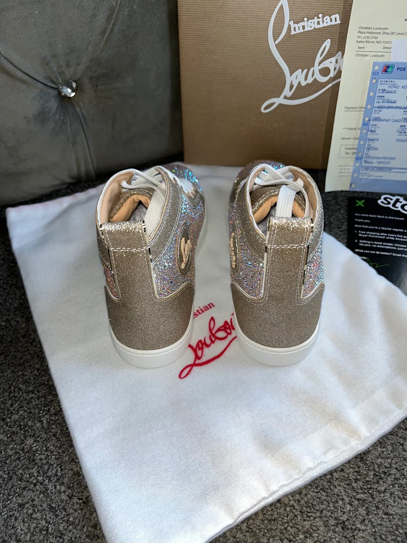 Pink/Silver High Diamond Trainers