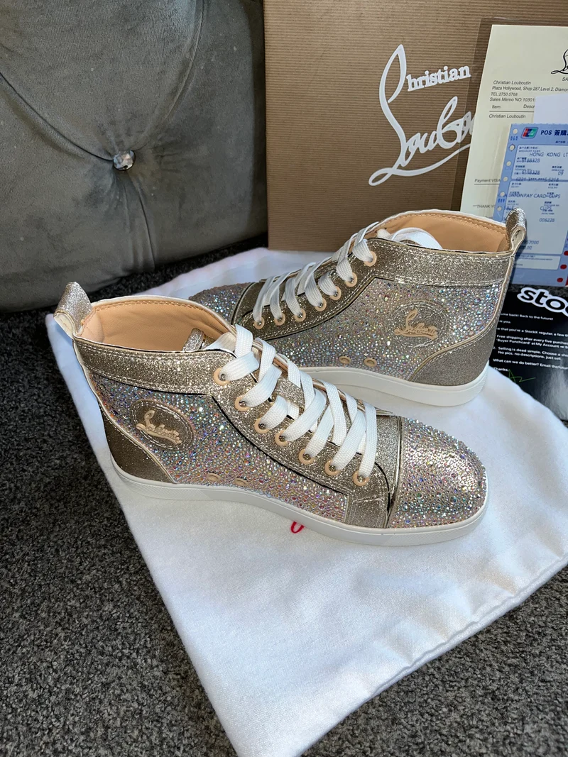 Pink/Silver High Diamond Trainers