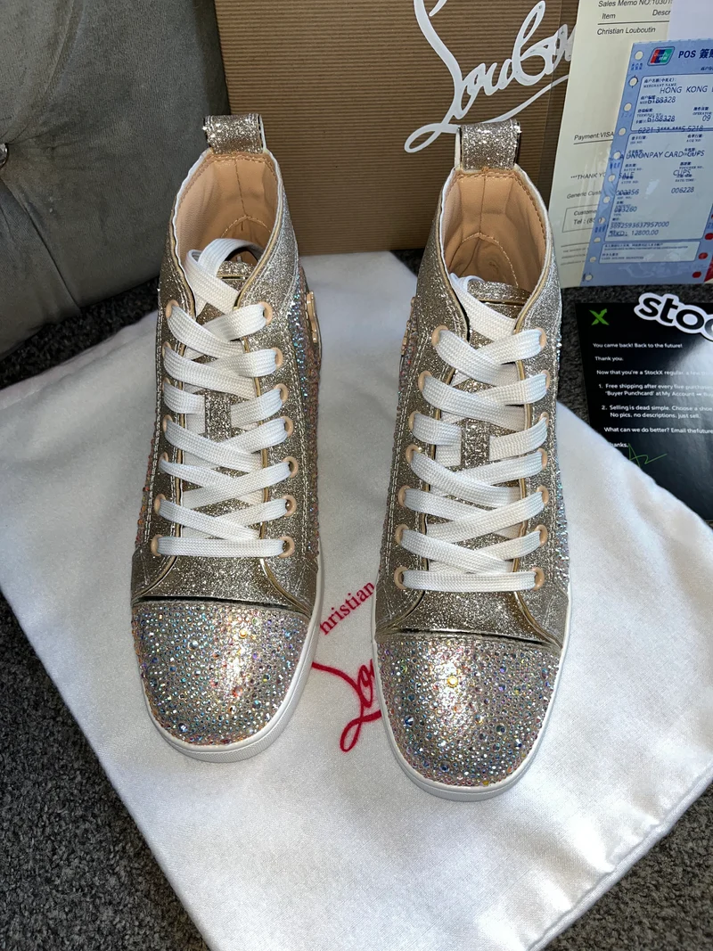 Pink/Silver High Diamond Trainers