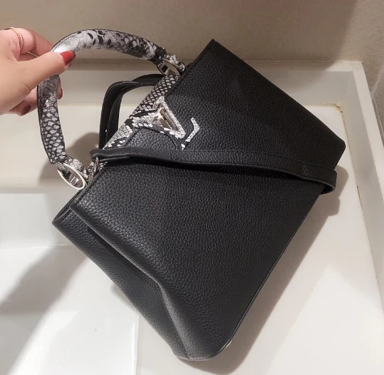 Snake Paint Leather Bag
