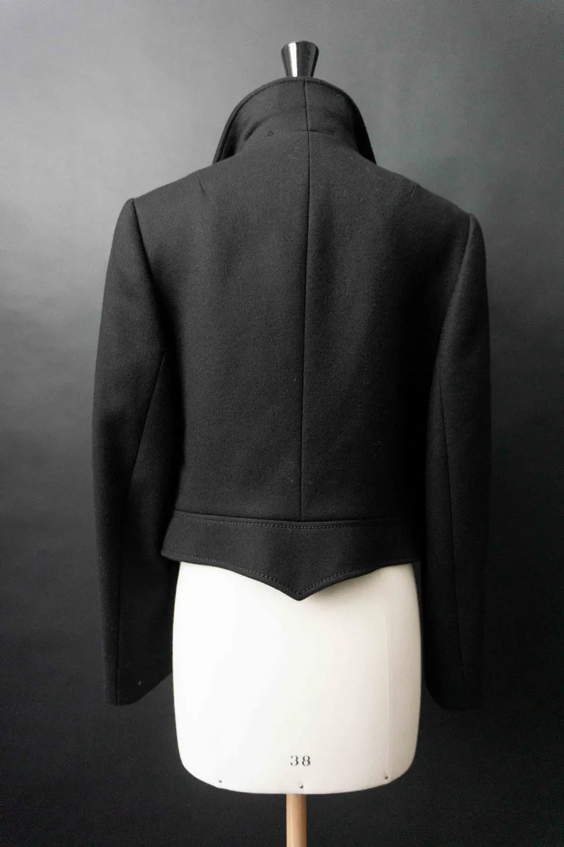 Vintage 50s Gothic Wool Jacke mit Pelzkragen