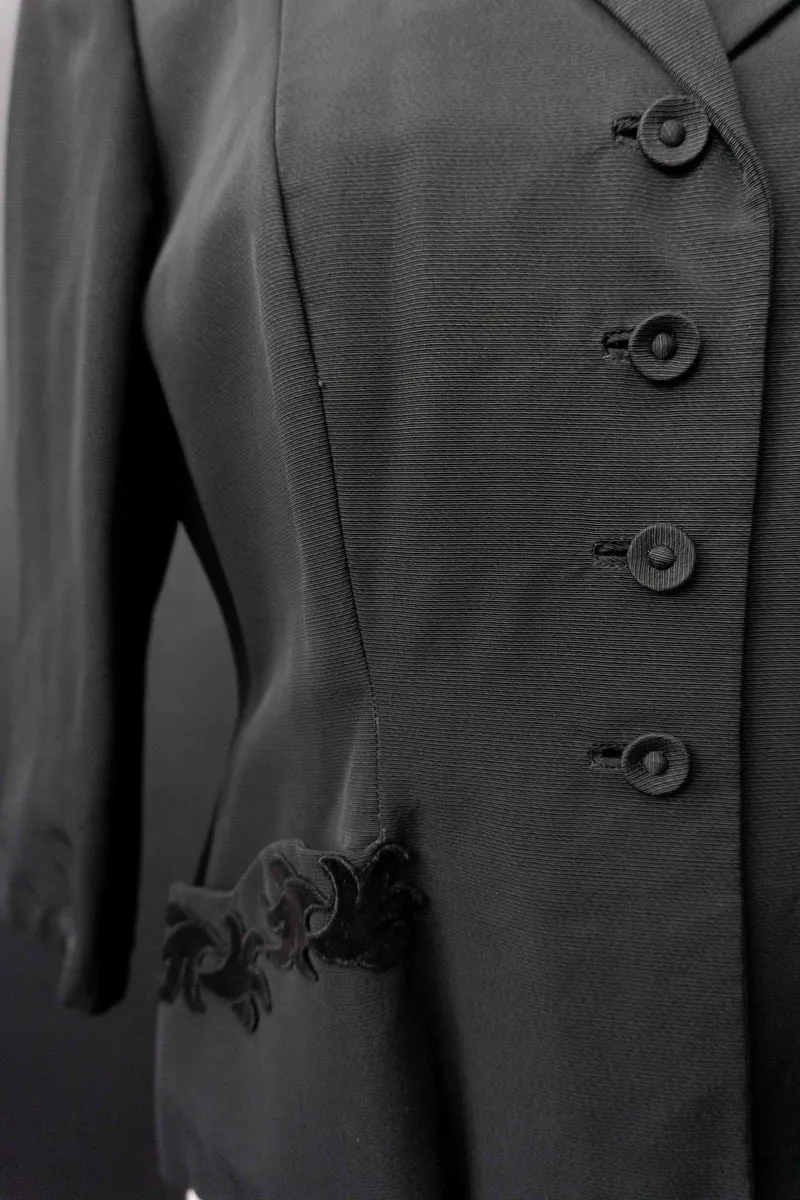 Vintage 40s Blazer Midnight Heiress, S–M