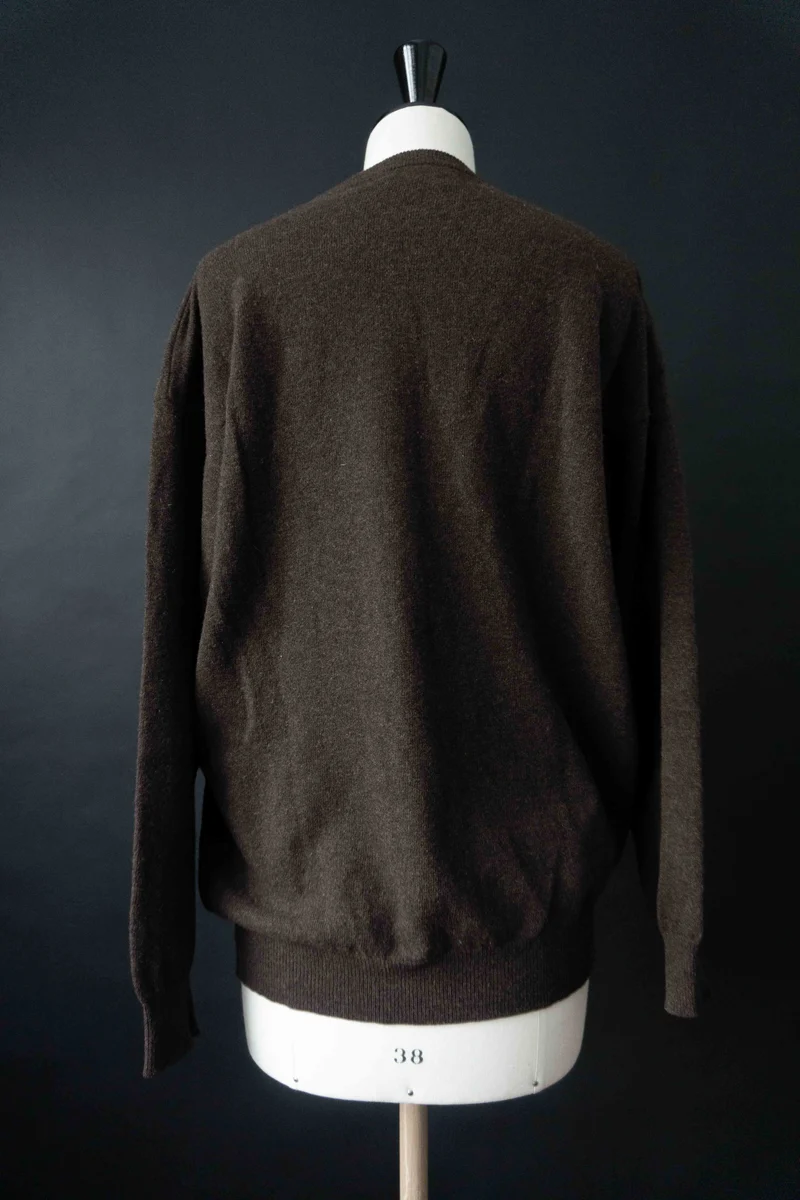 Vintage Pullover Lammwolle, Braun, S–L