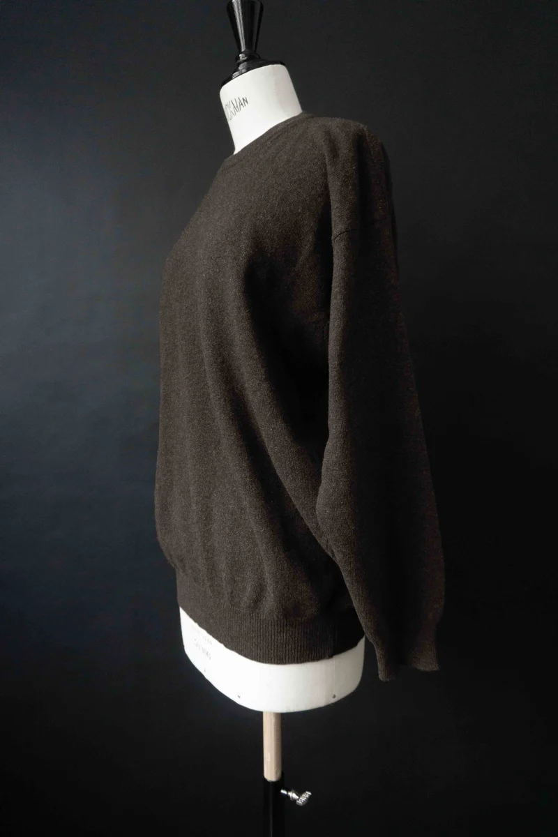 Vintage Pullover Lammwolle, Braun, S–L