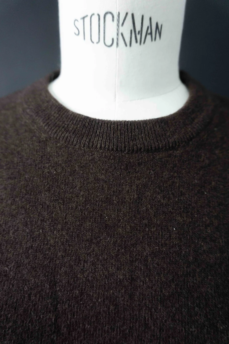 Vintage Pullover Lammwolle, Braun, S–L