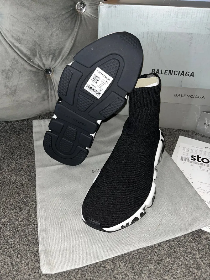 Black Writing Sock Trainers