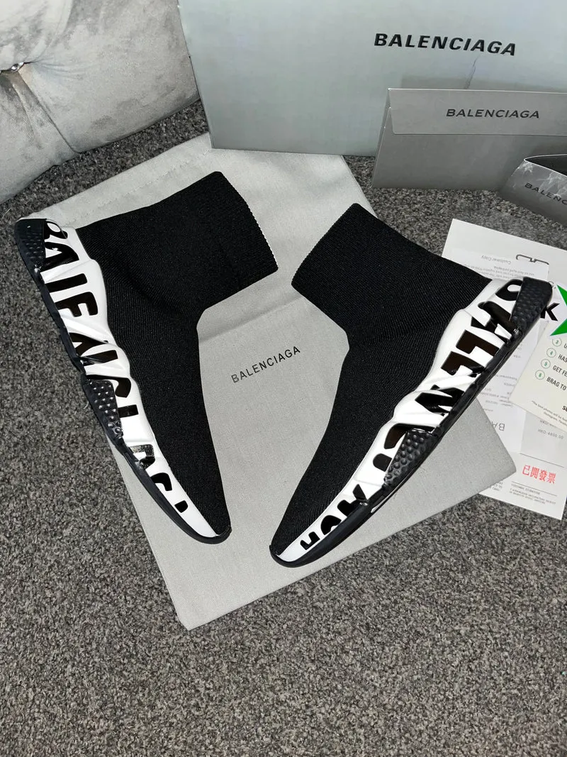 Black Writing Sock Trainers