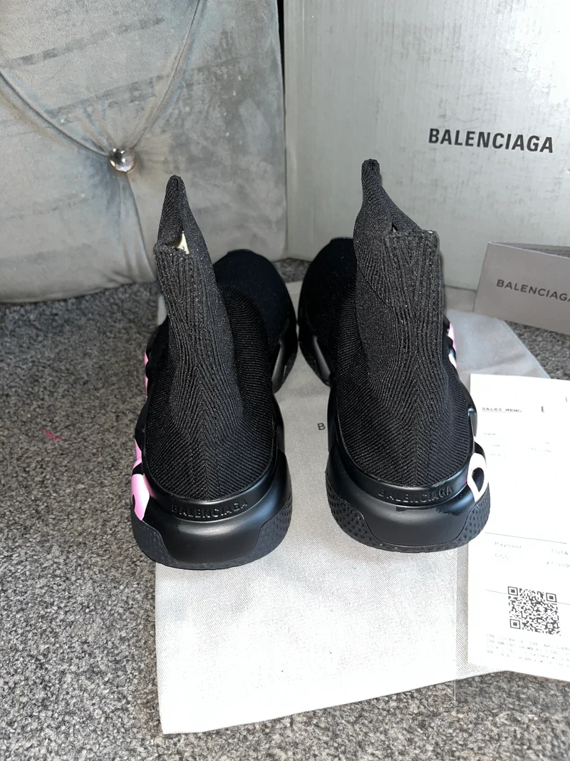 Pink Writing Sock Trainers