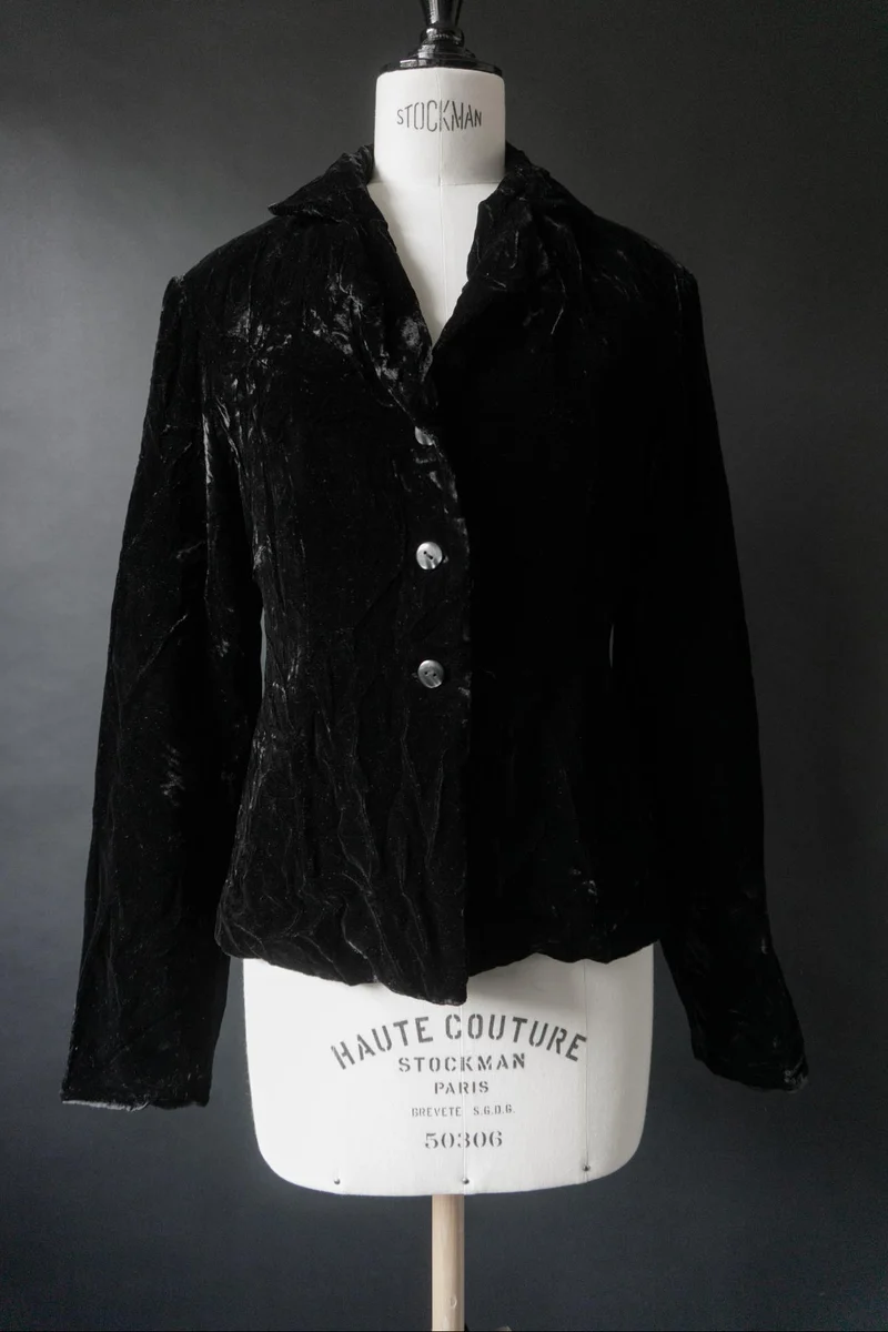 Vintage Goth Samtblazer 80s, S–M