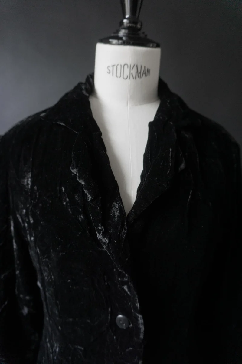 Vintage Goth Samtblazer 80s, S–M