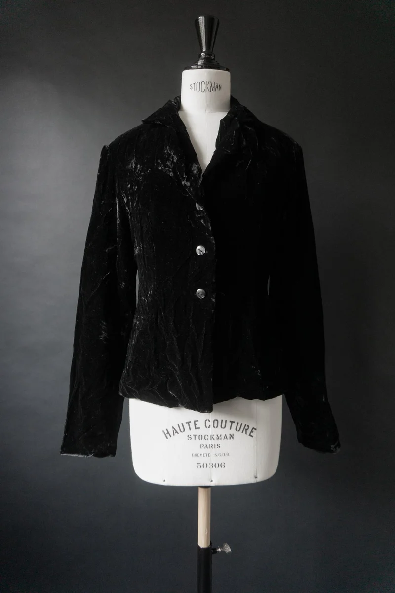 Vintage Goth Samtblazer 80s, S–M