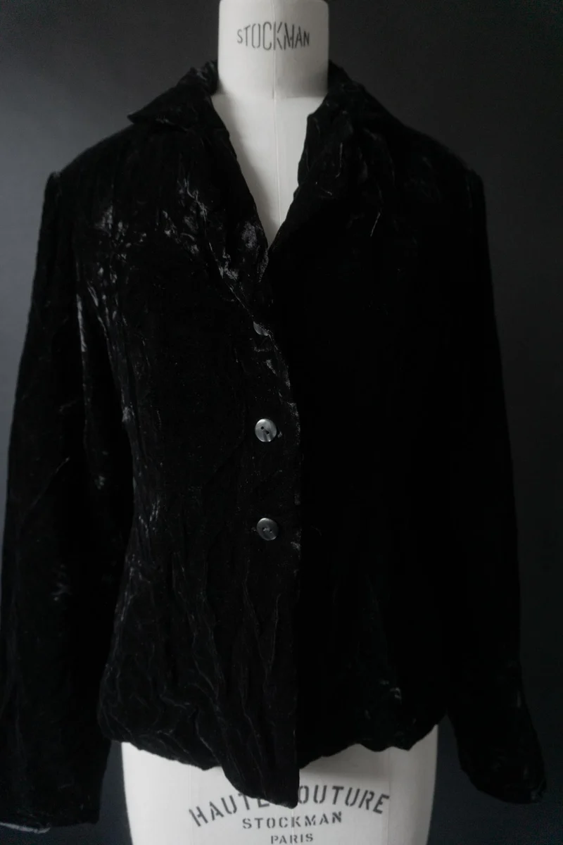 Vintage Goth Samtblazer 80s, S–M