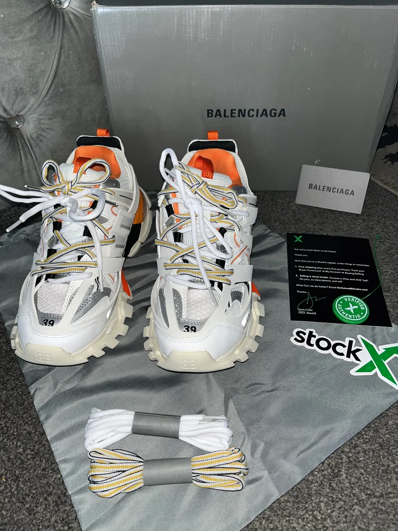 White & Orange Track Trainers