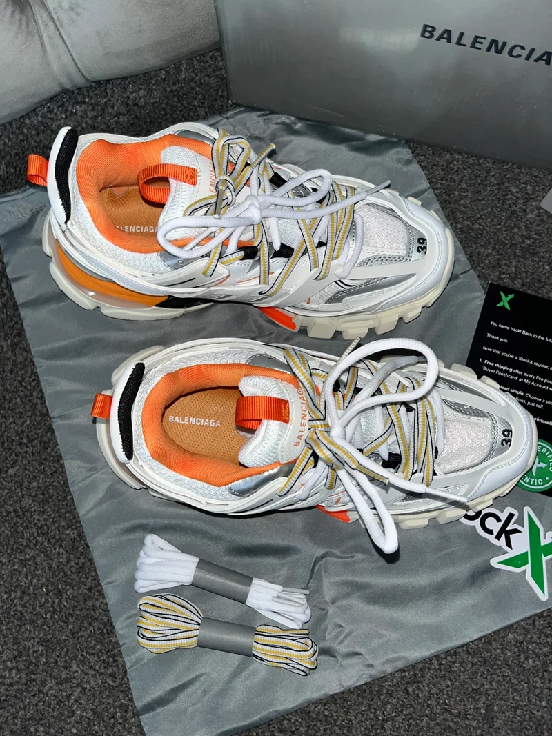 White & Orange Track Trainers