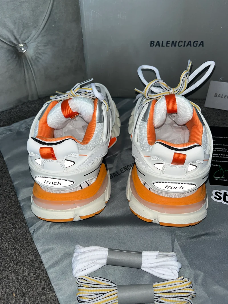 White & Orange Track Trainers