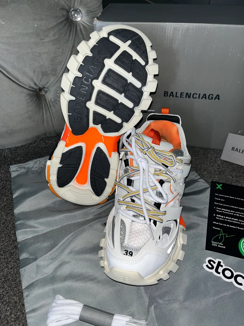 White & Orange Track Trainers