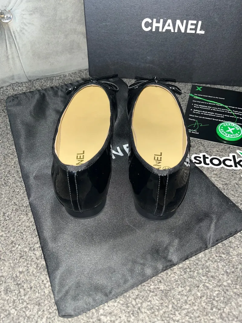 Black Shinny C Flats