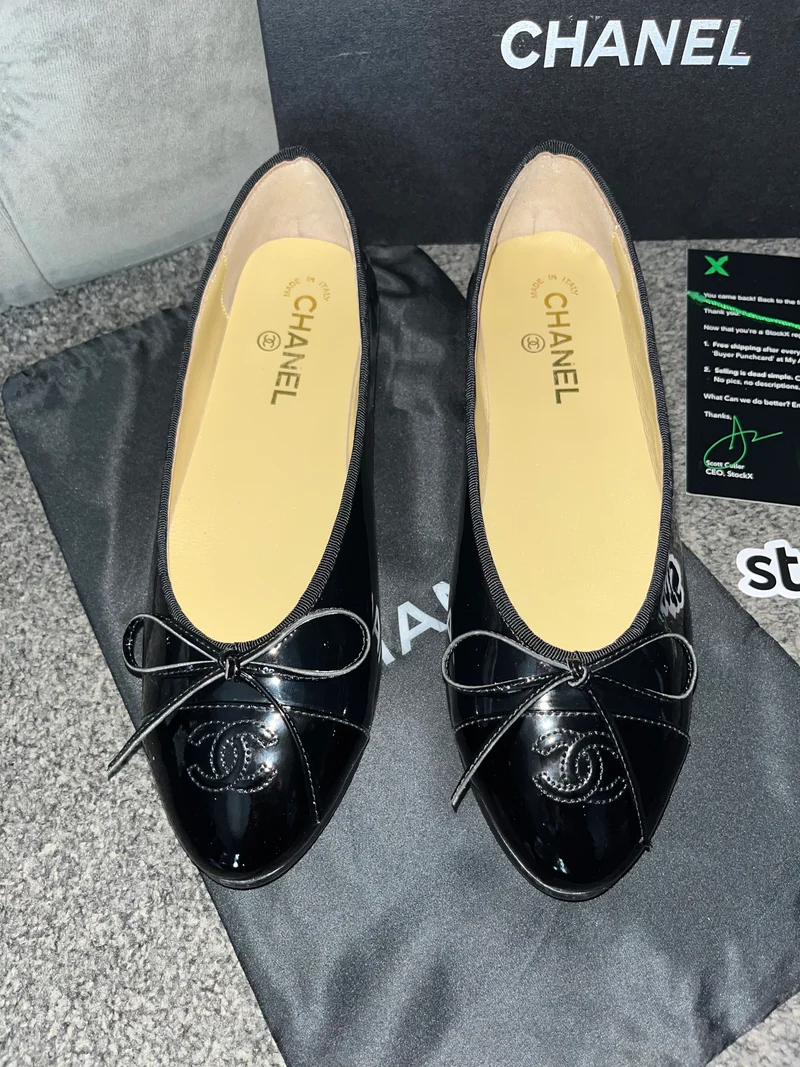 Black Shinny C Flats