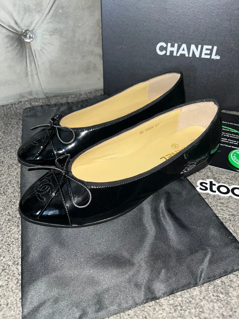 Black Shinny C Flats