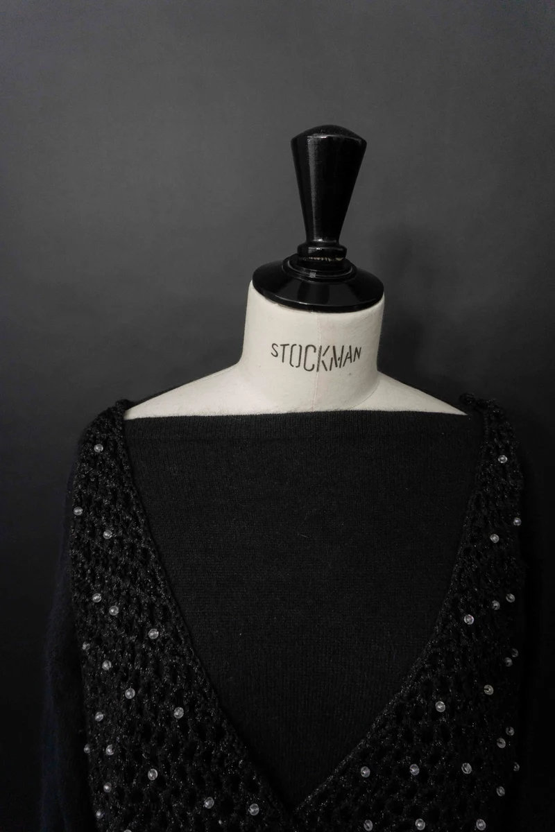 Vintage Angora Pullover, U-Boot-Ausschnitt, S–M