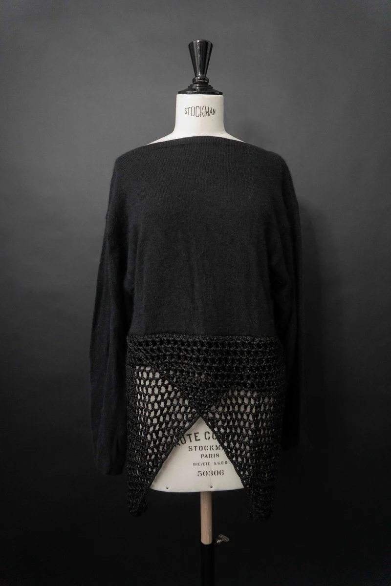 Vintage Angora Pullover, U-Boot-Ausschnitt, S–M