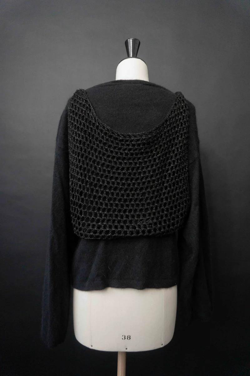 Vintage Angora Pullover, U-Boot-Ausschnitt, S–M