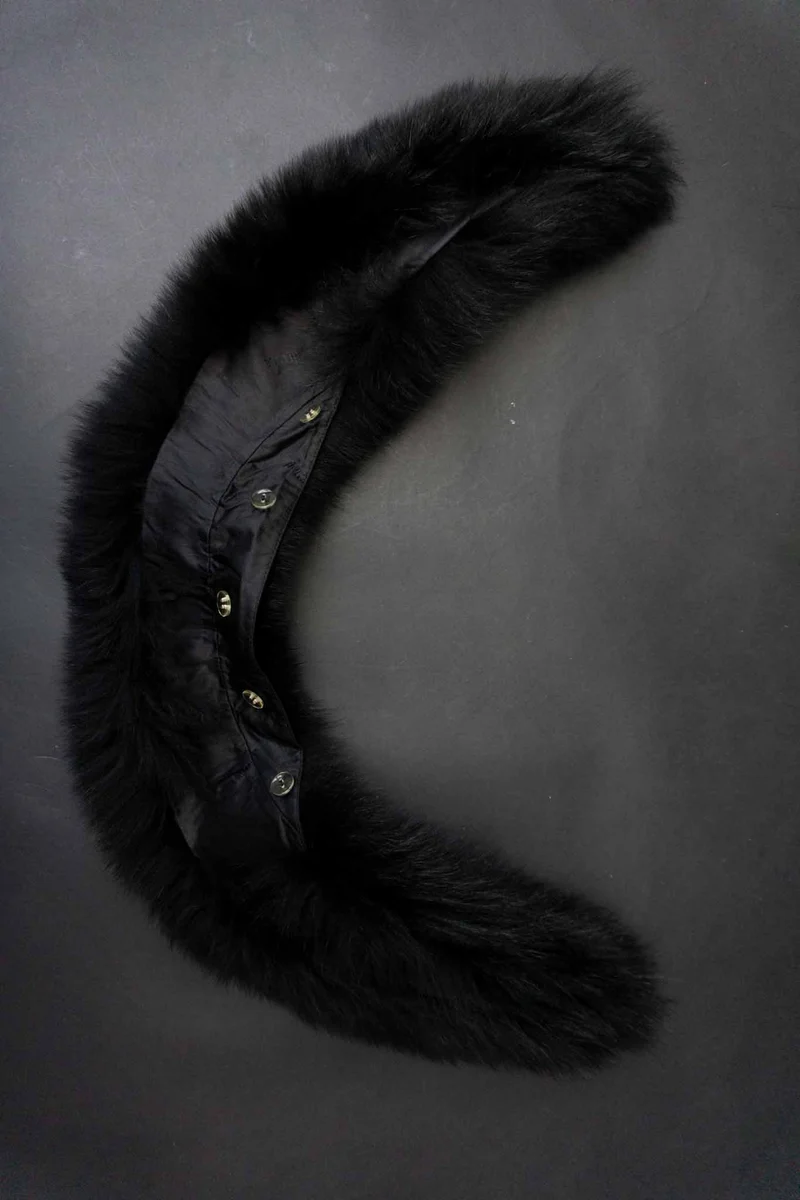 Vintage Pelzkragen Fuchs, Schwarz