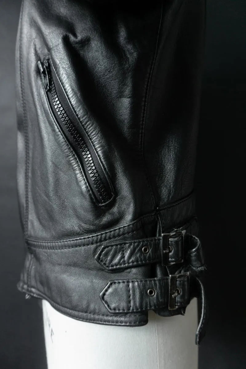Vintage Bikerjacke Echtleder, S–M
