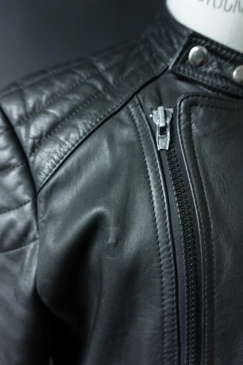 Vintage Bikerjacke Echtleder, S–M