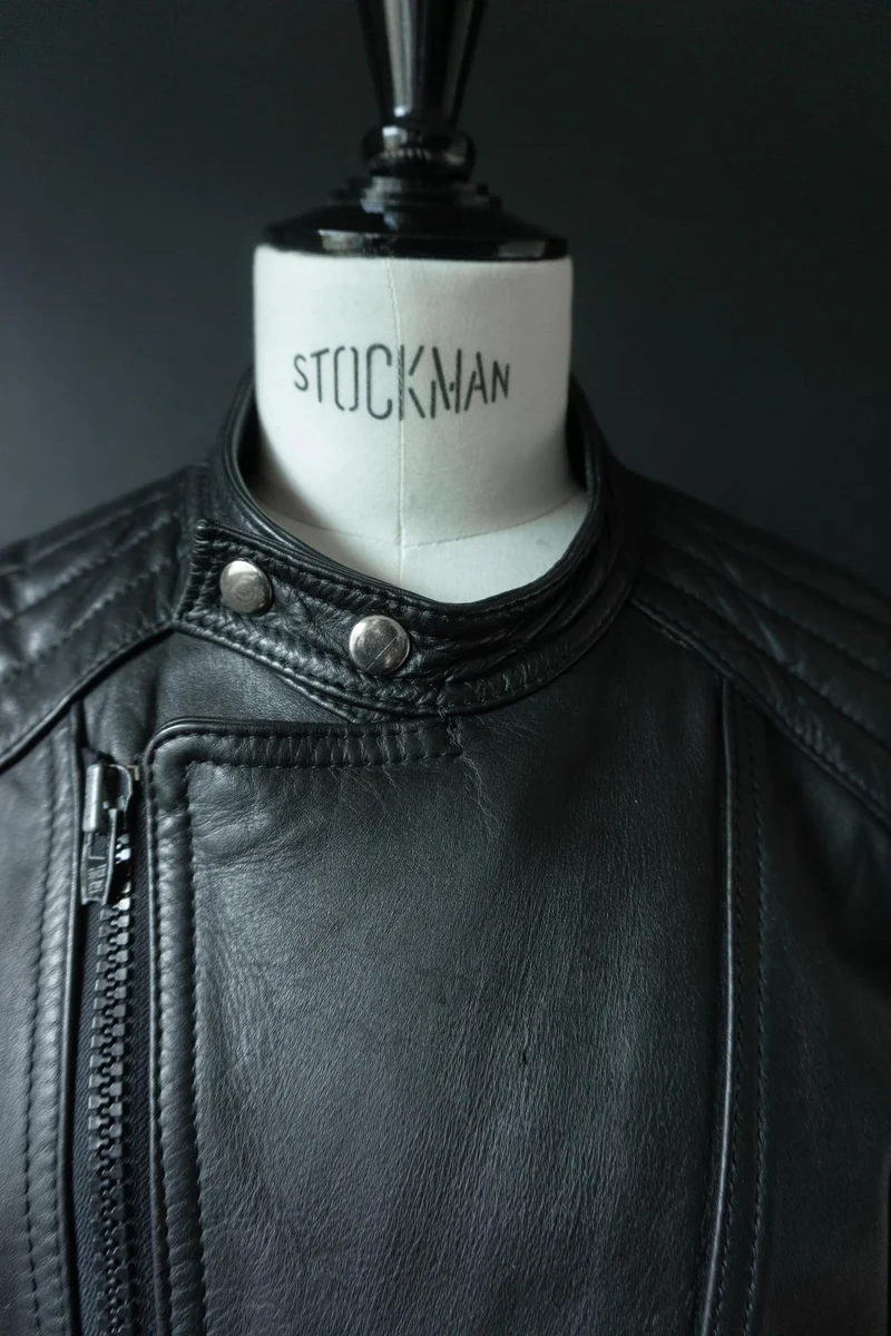 Vintage Bikerjacke Echtleder, S–M