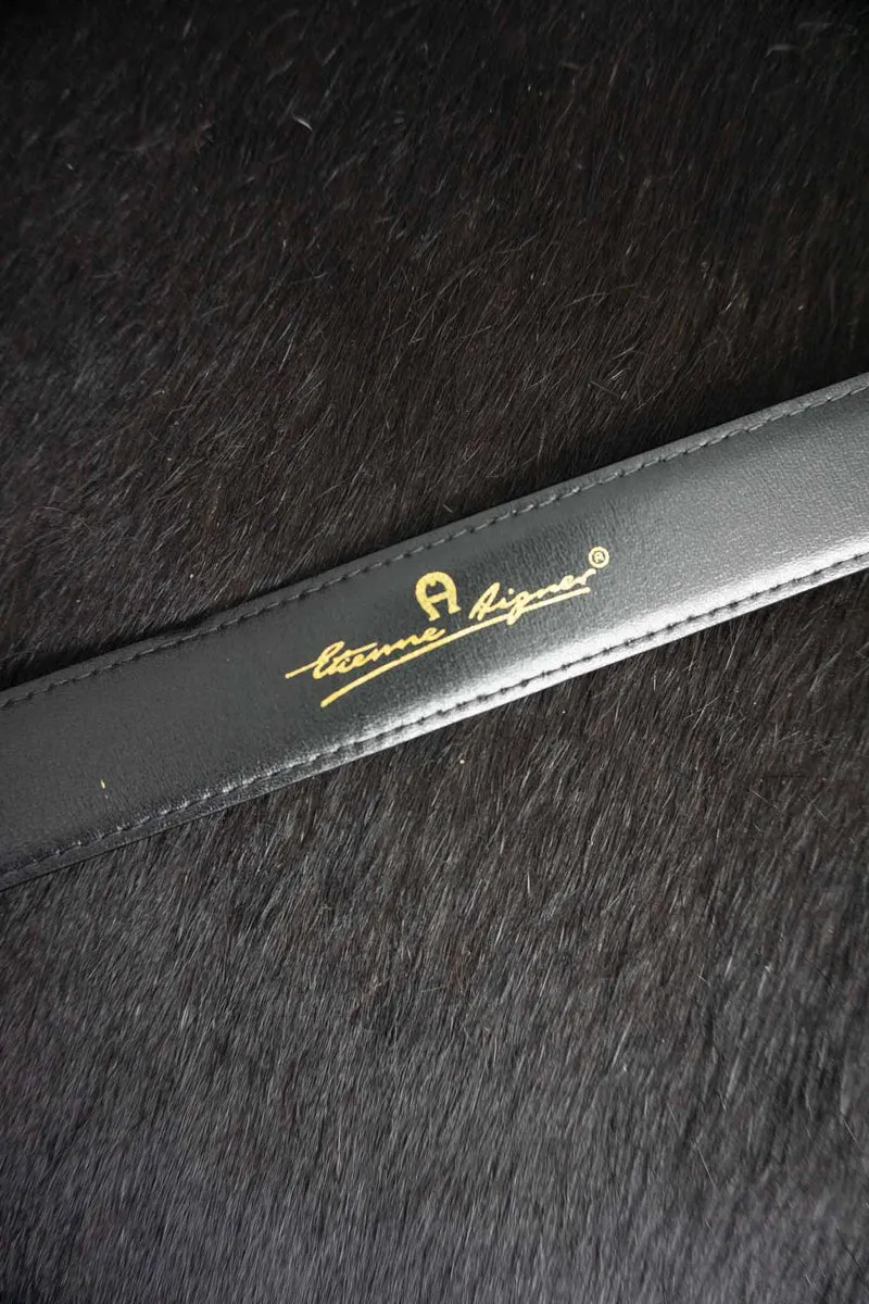 80s Aigner Ledergürtel in Bordeauxrot, 70