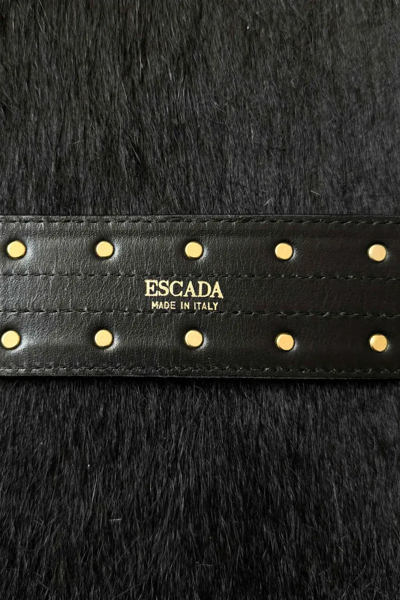 Vintage 80s Escada Ledergürtel mit Sternnieten, 38