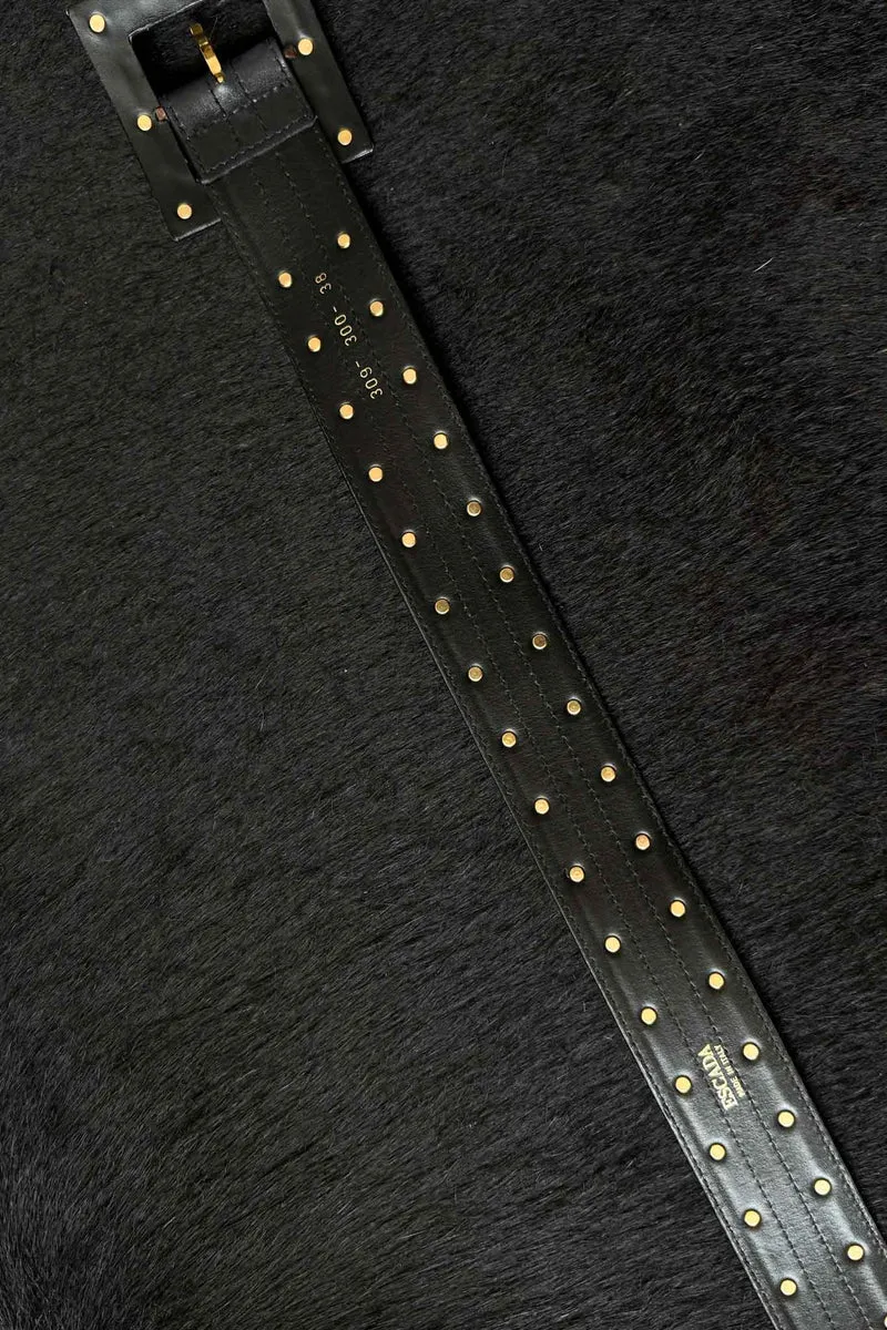 Vintage 80s Escada Ledergürtel mit Sternnieten, 38