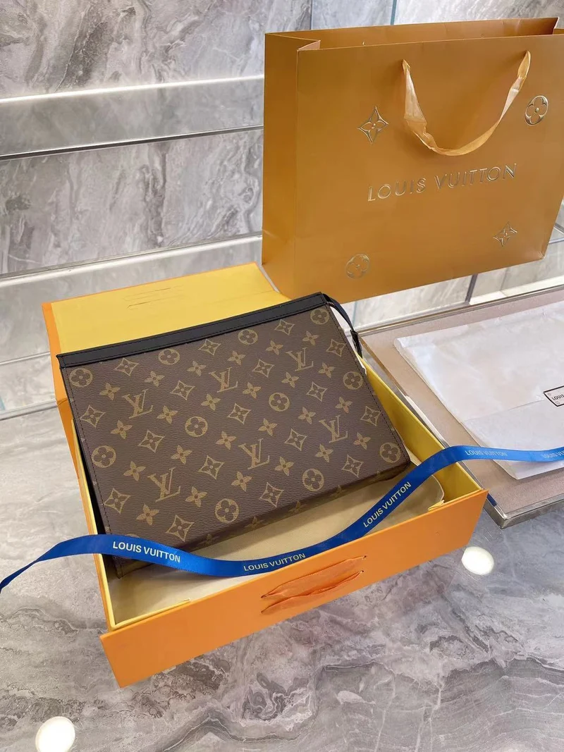 Brown Leather Clutch Bag