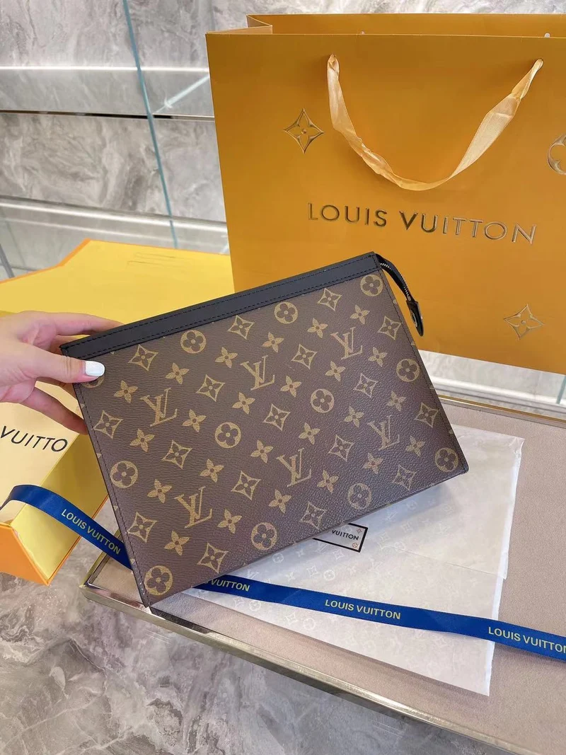 Brown Leather Clutch Bag