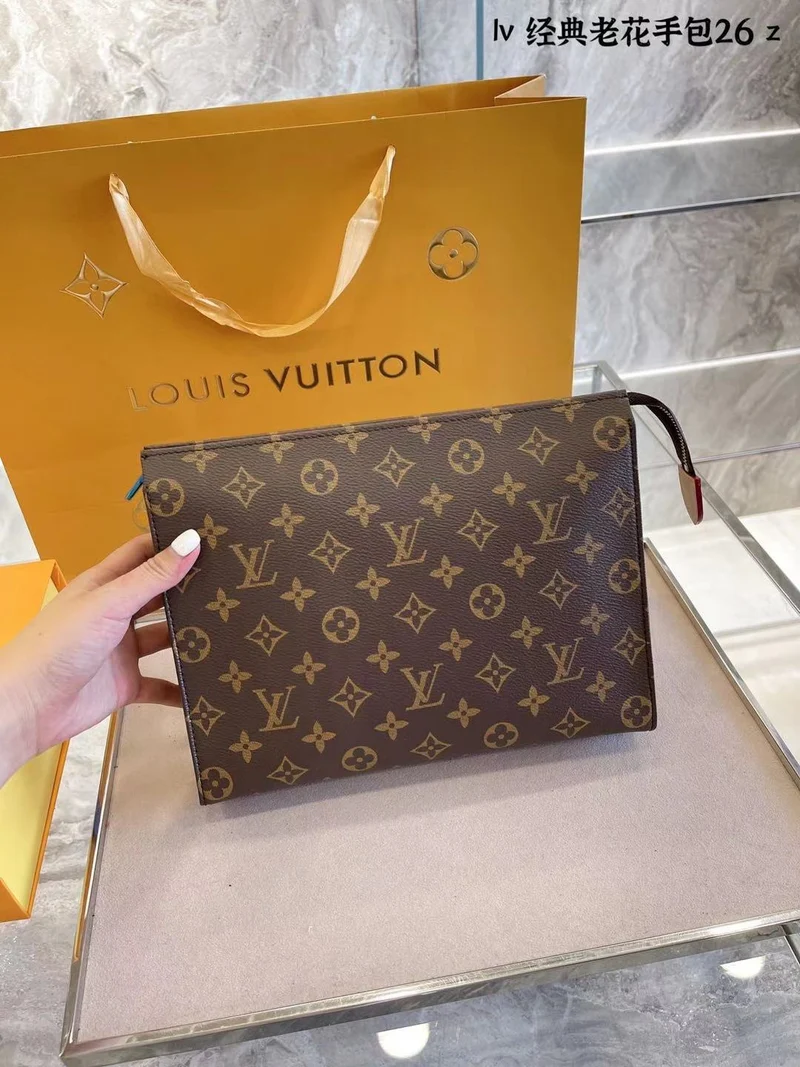 Brown Leather Clutch Bag