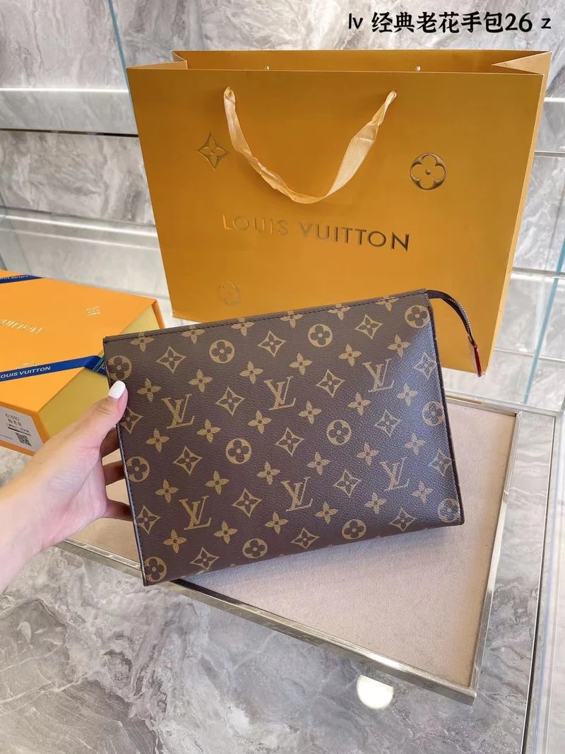 Brown Leather Clutch Bag
