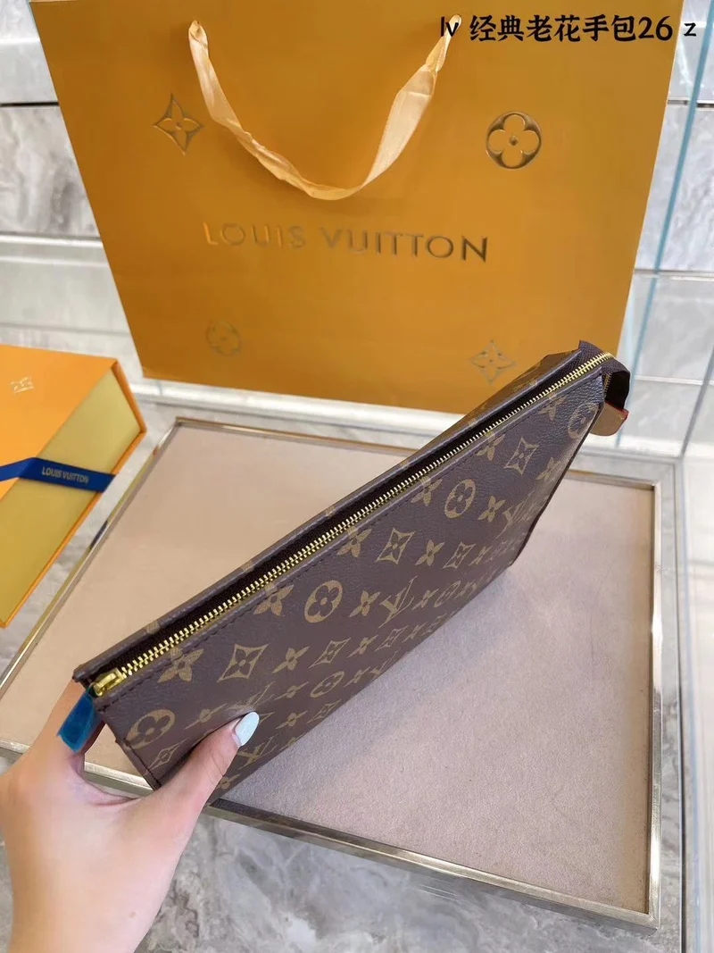 Brown Leather Clutch Bag