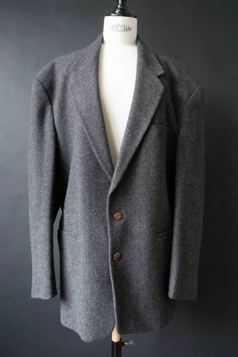 Rosner Vintage Wollblazer – grauer Oversized Blazer aus reiner Wolle, M–XL
