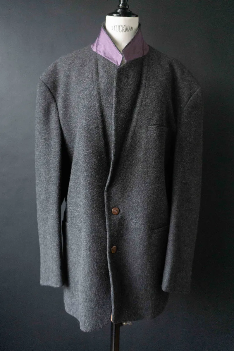 Rosner Vintage Wollblazer – grauer Oversized Blazer aus reiner Wolle, M–XL