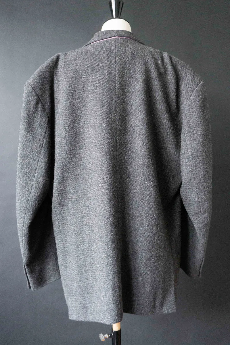 Rosner Vintage Wollblazer – grauer Oversized Blazer aus reiner Wolle, M–XL