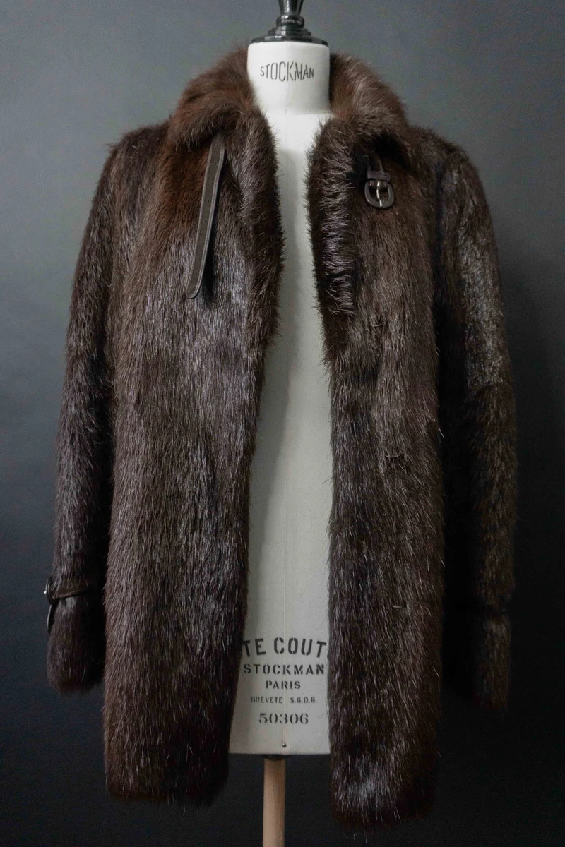 Vintage Pelzmantel, Braun, S–M