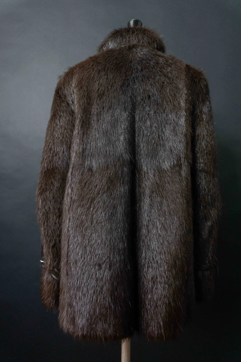 Vintage Pelzmantel, Braun, S–M